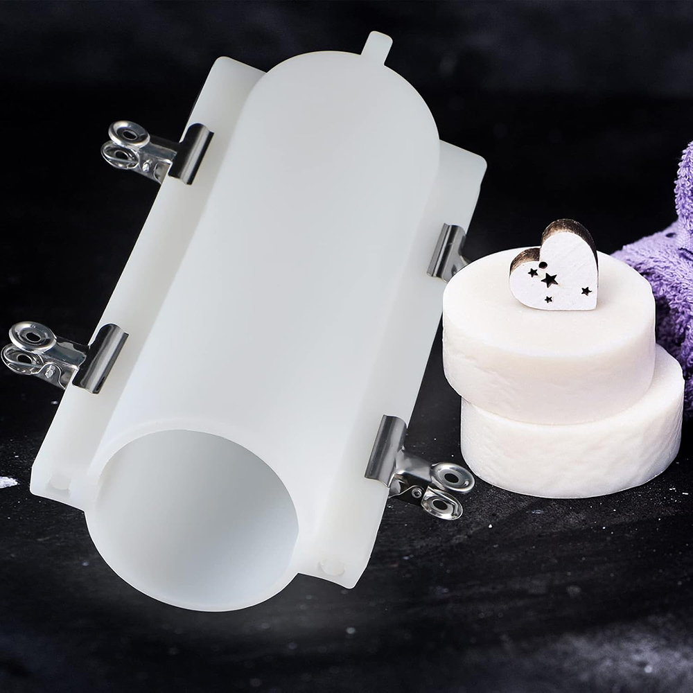 Candle Supplies Storage - قالب صابون أسطواني كبير مع مشابك،