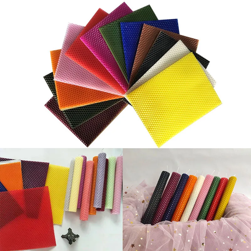 Beeswax Sheet Roll - مجموعة من 12 قطعة شمع عسل
