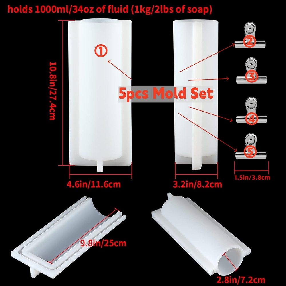 قالب صابون أسطواني كبير مع مشا - مراجعة Candle Supplies Storage وسعره