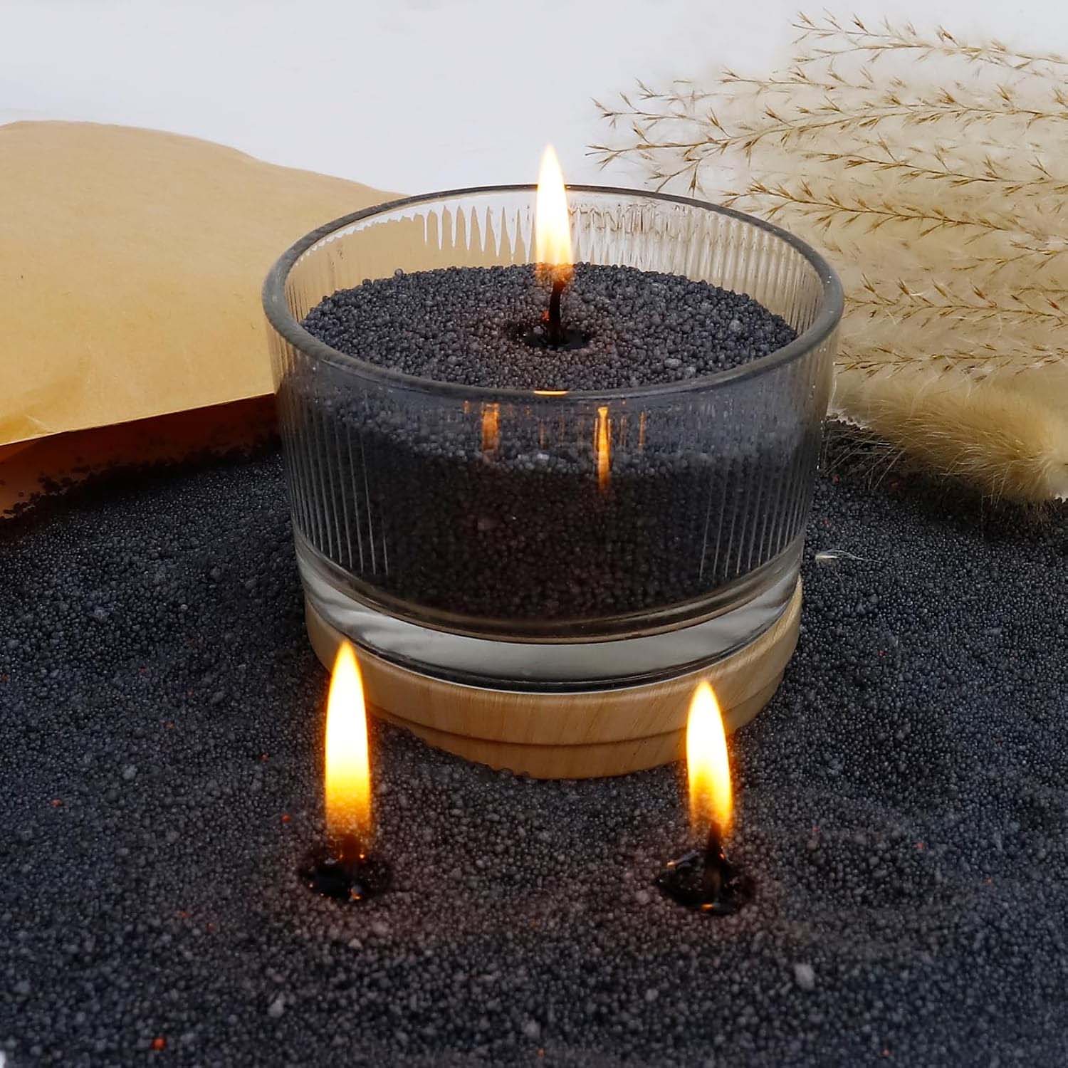 رمل شمع أسود مع فتيل، 200 جرام - مراجعة Candle Supplies Storage وسعره